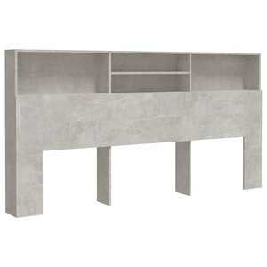 vidaXL Armoire de tête de lit Gris béton 200x19x103 5 cm