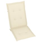 vidaXL Chaises pliantes (lot de 2) avec coussins crème  en bois de teck massif