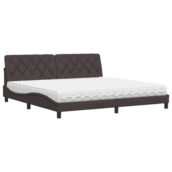 vidaXL Lit avec matelas marron foncé 200x200 cm tissu