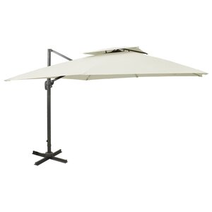 vidaXL Parasol de jardin déporté avec double plateau 300 x 300 cm Sable