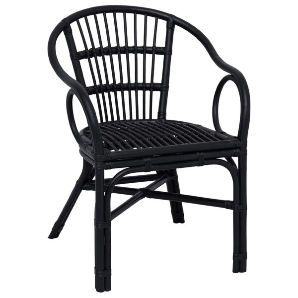vidaXL Chaise empilable Noir 58 x 60 x 81 cm Rotin