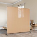 vidaXL Diviseur de pièce à panneau unique Beige 175 x 180 cm Tissu