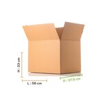 Lot de 50 cartons de déménagement double cannelure 56x37.5x33cm (x50)