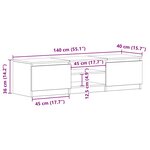 vidaXL Meuble TV Chêne sonoma 140x40x35 5 cm Bois d'ingénierie