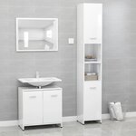vidaXL Ensemble de meubles de bain 3Pièces Blanc brillant Bois ingénierie