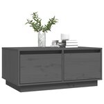 vidaXL Table basse Gris 80x50x35 cm Bois massif de pin