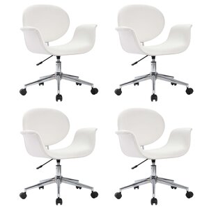 vidaXL Chaises pivotantes à manger lot de 4 blanc similicuir