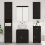 vidaXL Ensemble de mobilier de salle de bain avec tiroir TULUM Noir