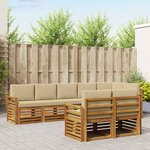 vidaXL Ensembles de canapés avec coussin 8 Pièces Naturel et Beige