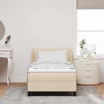 vidaXL Lit boxspring avec matelas avec matelas Crème 90 x 190 cm tissu