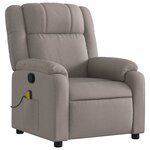 vidaXL Fauteuil de massage inclinable Taupe Tissu
