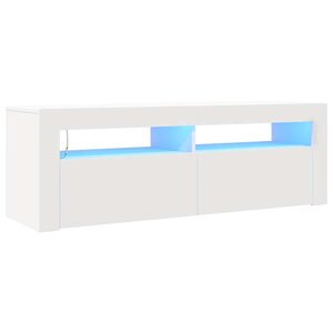 vidaXL Meuble TV avec lumières LED blanc 120x35x40 cm