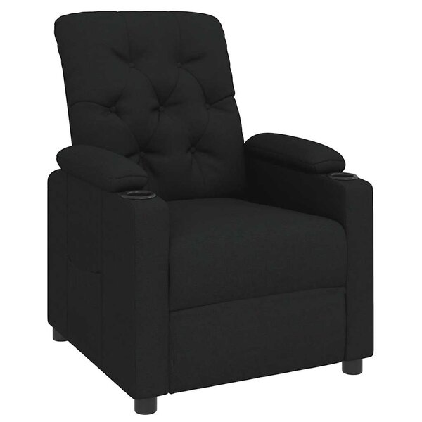 vidaXL Fauteuil inclinable Noir Tissu