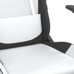 vidaXL Chaise de jeu de massage avec repose-pied Blanc&Noir Similicuir
