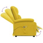 vidaXL Fauteuil de massage Jaune Velours