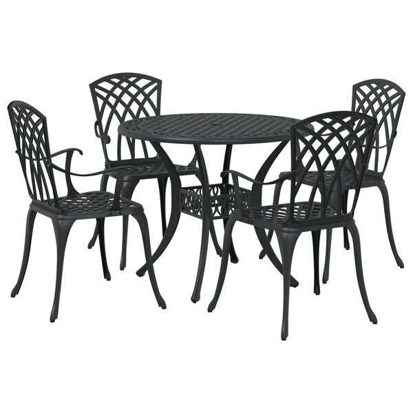 Ensemble de jardin 5 pièces vidaXL en aluminium noir