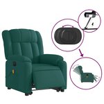 vidaXL Fauteuil inclinable de massage électrique Vert foncé Tissu