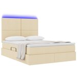 vidaXL Lit avec des lumières à LED Crème 140 x 190 cm tissu
