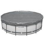 Bestway Couverture de piscine Ø4 27 m Rond Polyester Gris
