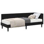 vidaXL Cadre de lit d'angle avec matelas 2 pc Noir 80 x 200 cm Velours