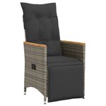 vidaXL Ensemble à manger de jardin et coussins 7 Pièces gris rotin