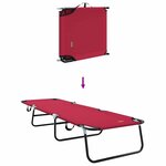 vidaXL Chaise longue pliante 1-personne Rouge 56 x 189 x 87 cm tissu