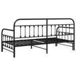 Cadre de lit daybed vidaXL avec lit gigogne Noir 90x190 cm en acier