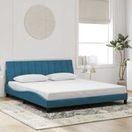 vidaXL Cadre de lit sans matelas Hanko bleu 180x200 cm velours