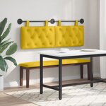 vidaXL Tête de lit suspendue Jaune Velours