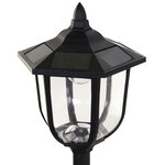 Outsunny Luminaire extérieur solaire lampadaire lanterne classique LED 60 Lm max. dim. 26L x 26l x 177H cm noir