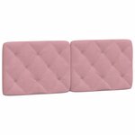 vidaXL Coussin de tête de lit rose 120 cm velours