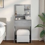 vidaXL Tables de maquillage pour chambre avec tiroir Gris Sonoma