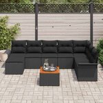vidaXL Ensemble de canapé de jardin 9 Pièces Noir Poly rotin