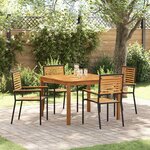 vidaXL Ensemble de salle à manger pour jardin 5 Pièces Noir Poly rotin