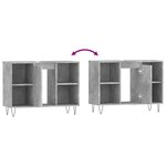 vidaXL Armoire salle de bain gris béton 80x33x60cm bois d'ingénierie