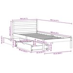vidaXL Cadre de lit sans matelas blanc 75x190 cm bois de pin massif