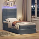 vidaXL Cadre de lit ottoman avec matelas gris foncé 80x200 cm velours