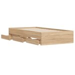 vidaXL Cadre de lit avec tiroirs sans matelas chêne sonoma 75x190 cm