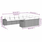 vidaXL Salon de jardin 10 Pièces avec coussins marron résine tressée