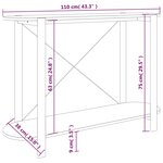 vidaXL Table console 110x38x75 cm Bois d'ingénierie