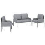 vidaXL Ensembles de canapés 3 Pièces Gris clair 115 x 56 x 80 cm
