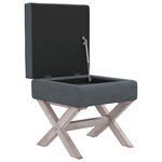 Tabouret de rangement 45 x 45 x 49 cm velours gris foncé 02_0010869