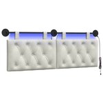 vidaXL Tête de lit suspendue Crème Velours