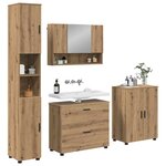 vidaXL Ensemble de mobilier de salle de bain 4 Pièces Chêne artisanal