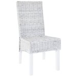 vidaXL Chaises à manger lot de 2 rotin kubu et bois d'acajou