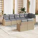 vidaXL Ensemble de canapé de jardin 8 Pièces 289 x 124 x 85 cm Poly rotin
