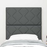 vidaXL Tête de lit avec des lumières à LED Réglable Gris 80 cm tissu