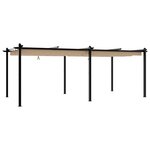 vidaXL Tonnelle de jardin avec toit rétractable taupe 3x6 m aluminium