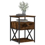 vidaXL Table de chevet chêne fumé 40x42x55 cm bois d'ingénierie