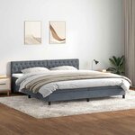 vidaXL Sommier à lattes de lit et matelas et LED gris foncé 180x210cm velours